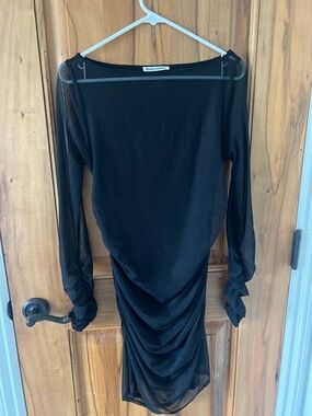 Reformation sheer black dress